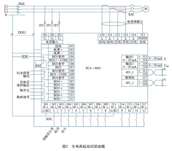 图2 失电再起动试验接线